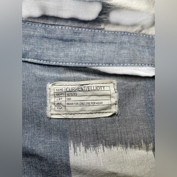 Current/Elliott Perfect Shirt Color Block Button Down Top Small NWOT - Picture 6 of 8